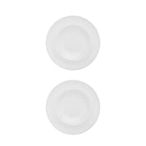 Porcelain Delta dia.11.75" h:2.5" 17 oz. Round White Porcelain Bowl (Set of 2)